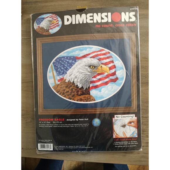 Dimensions Other - Dimensions Freedom Eagle Cross Stitch Embroidery Kit 39018 Patriotic USA